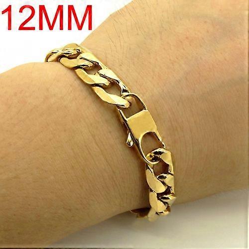 100% Stainless Steel Bracelet 6/8/12 Mm 8 Inches Curb Cuban Chain Gold Color Bracelets For Men Women Factory Offer