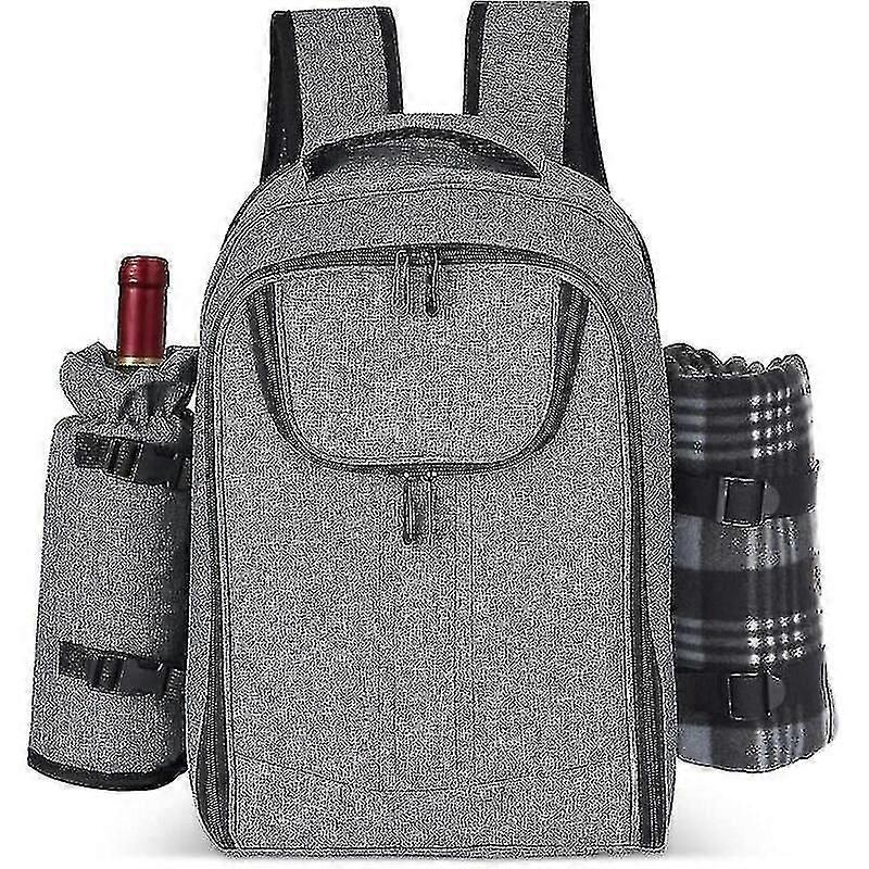 Picnic Backpack For  4 People - Picnic Backpack With  Moisture Proof Pad - Bottle
