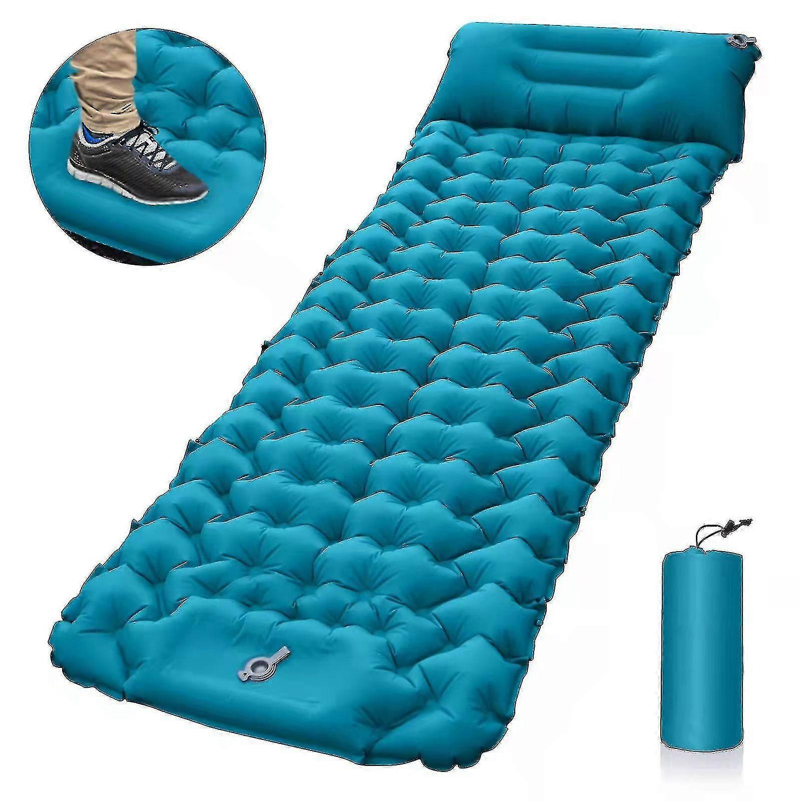 Camping Sleeping Self-inflating Mattress: Thickened Lightweight Single Camping Inflatable Bed And Attachable Double Camping Mat And Compact Inflatable