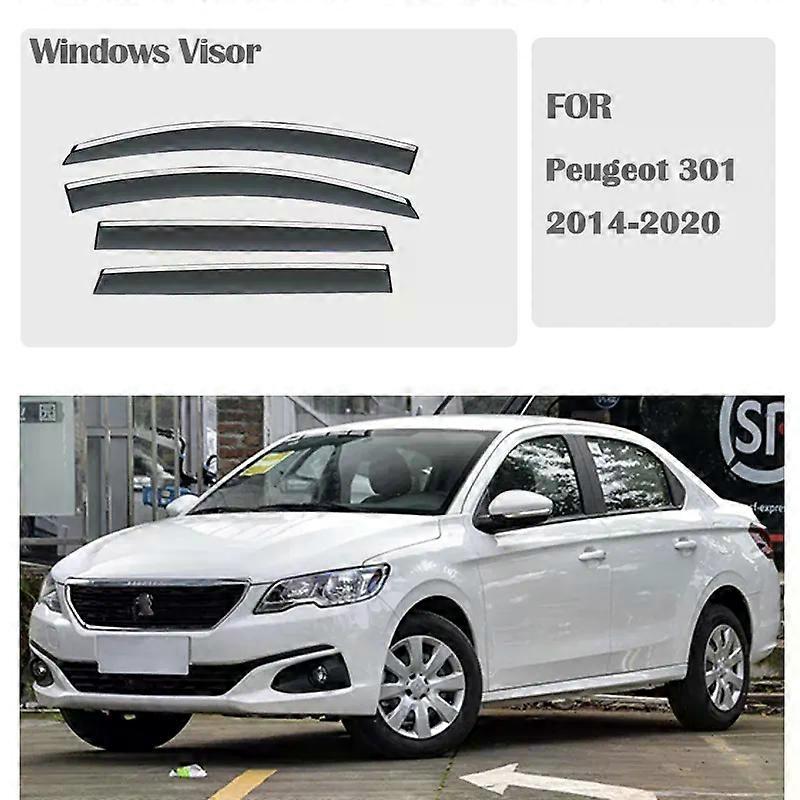 Compatible FOR Peugeot 301 2014-2020 Window Visors Rain Guard Windows Rain Cover Deflector Awning Shield Vent Guard Shade Cover Trim