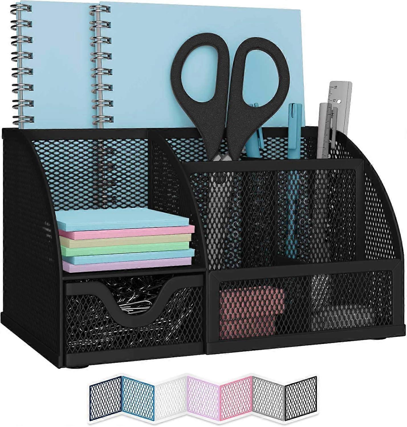 Mesh Desktop Organizer For Home And Office, Durable Steel Construction Ensures Sturdiness While Promoting Airflow To Prevent Dust Build-Up, Easy