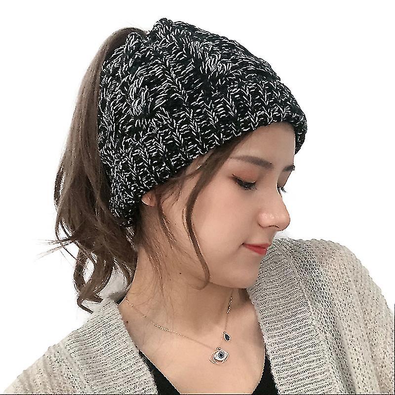 Bun Winter Pony Tail Beanie Hat Sports 