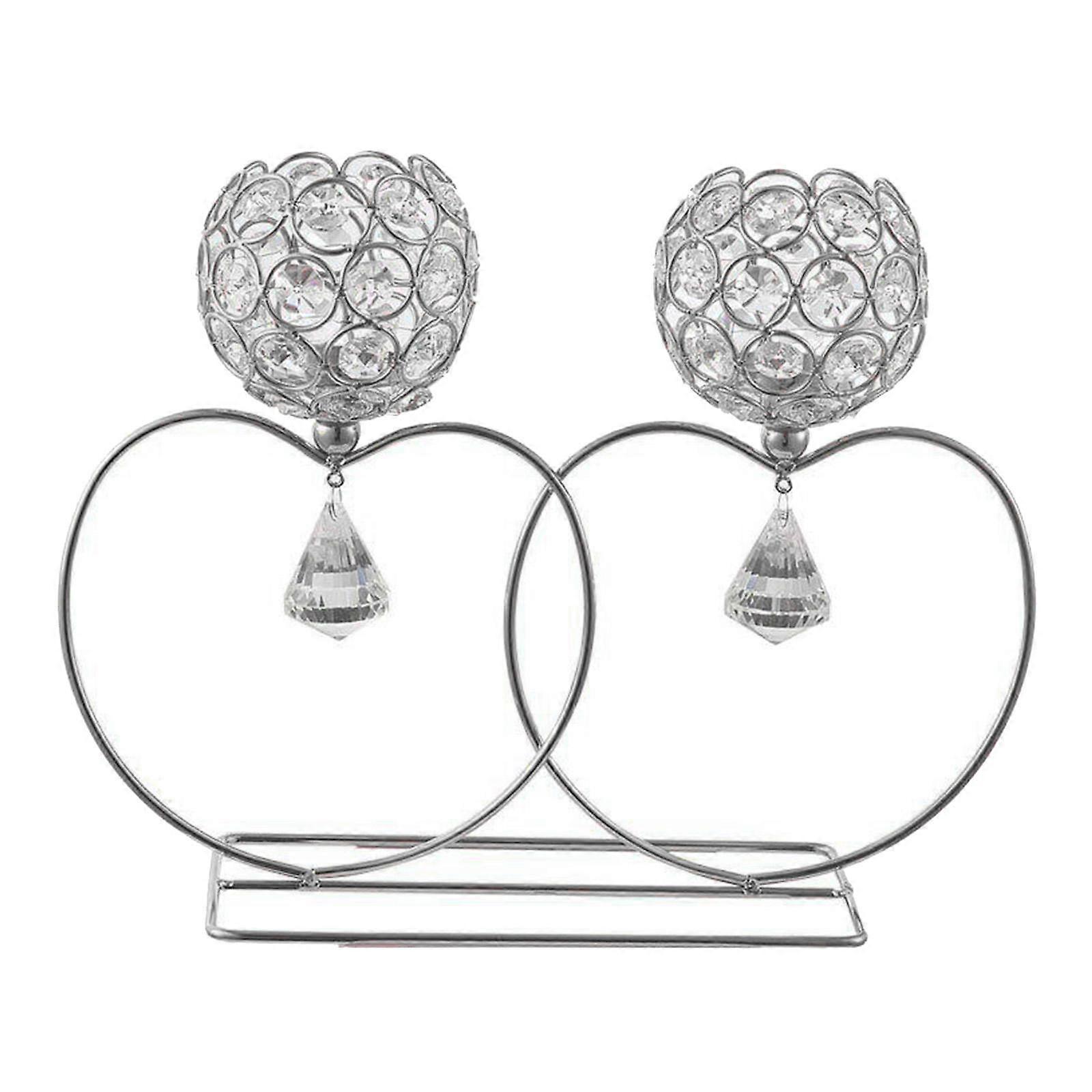 Iron Candlestick Holoder, Heart Shaped Candle Holder Candle Pillar Base,