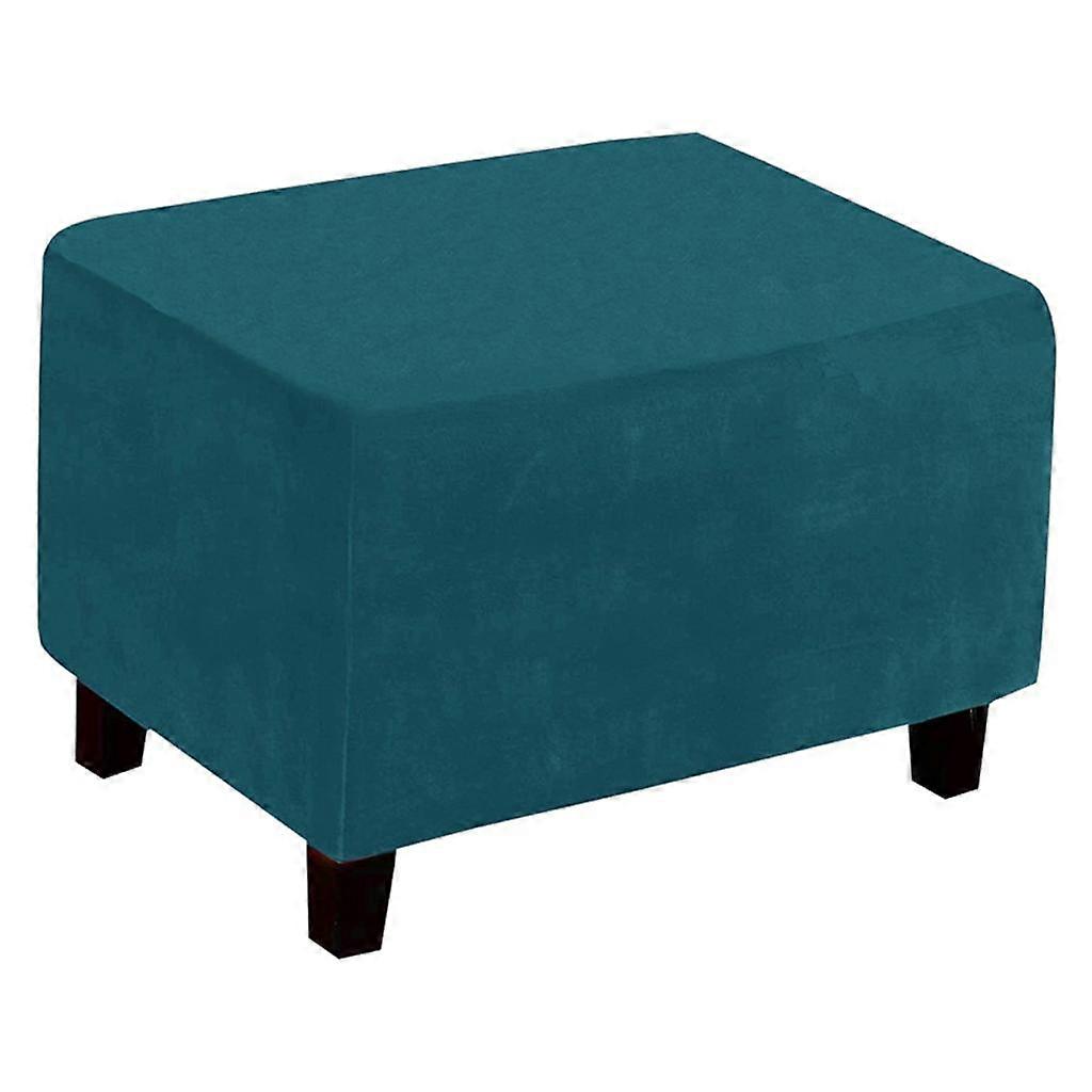 Modern Universal Rectangle Footrest Slipcover Stretch Velvet Dustproof