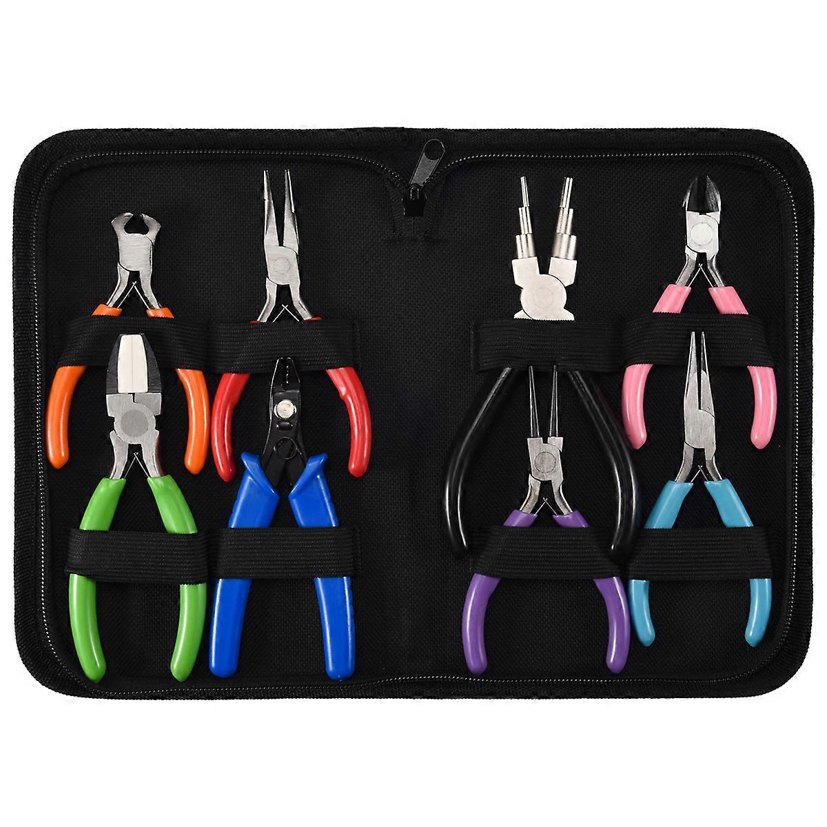 8 Pieces Jewelry Making Pliers Tool Kit, Needle Nose Pliers, Round