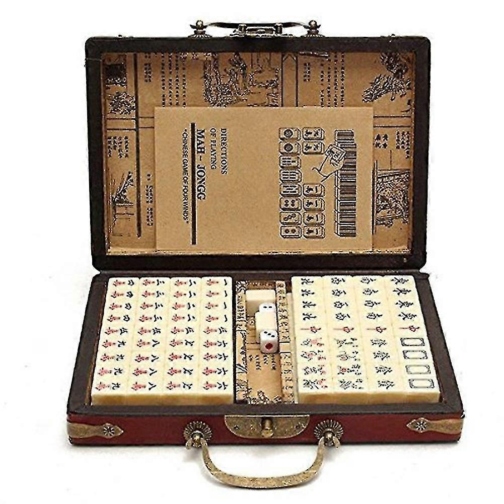 2023 Mahjong Classic Game With Wood Storage Case, Family Game compatible 4 Players Entertainment_Newway High Quality Philipa Gifts
