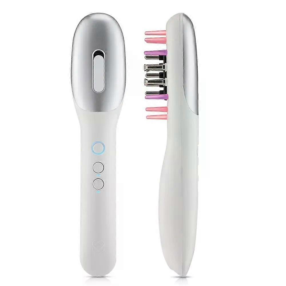 EMS Scalp Massager Pieptene pentru creșterea părului Aplicator de ulei esențial pentru păr cu vibrații de lumină albastră și roșie Masaj electric pentru scalp