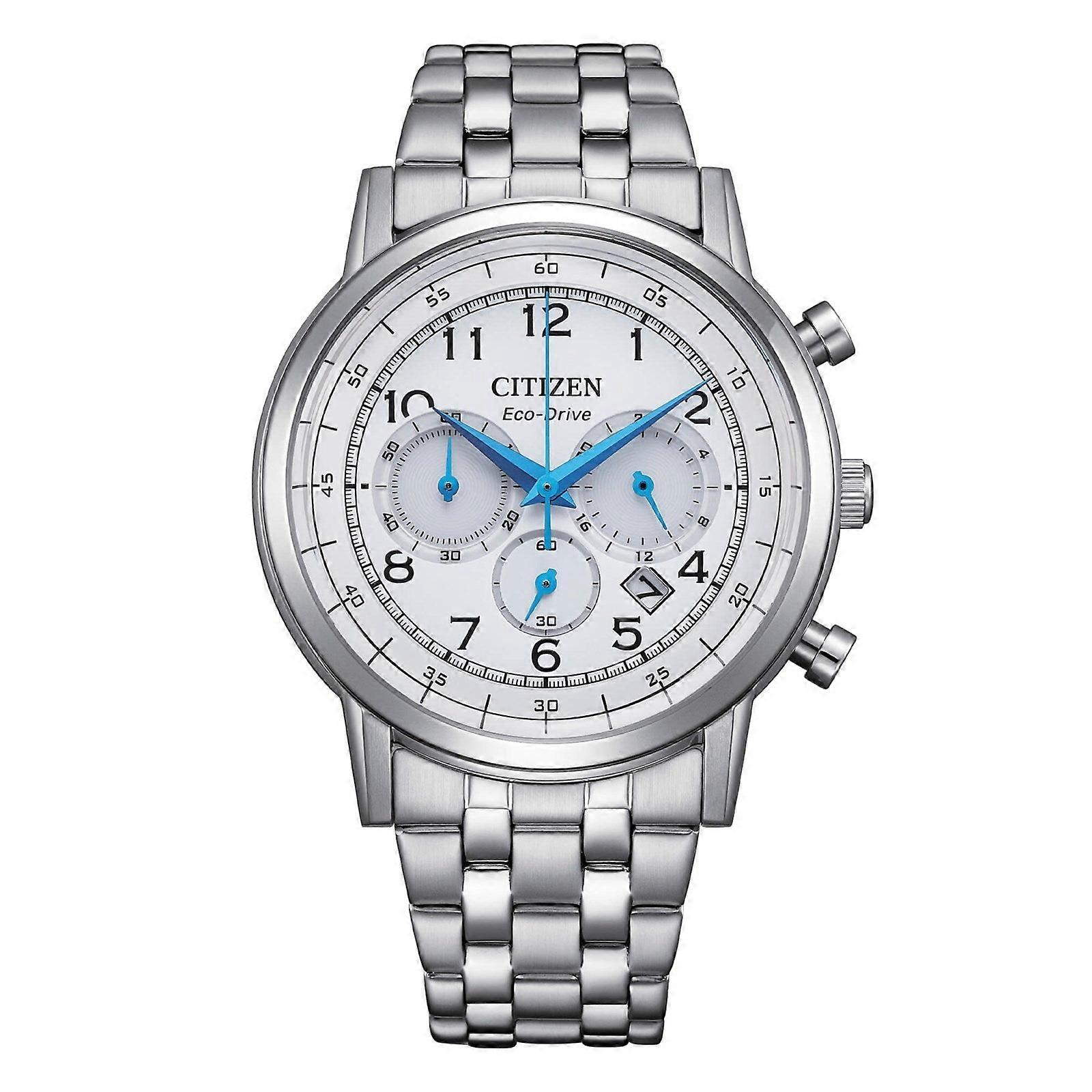 西铁城 Ca4630-53A Eco-drive 计时腕表 - 白色表盘