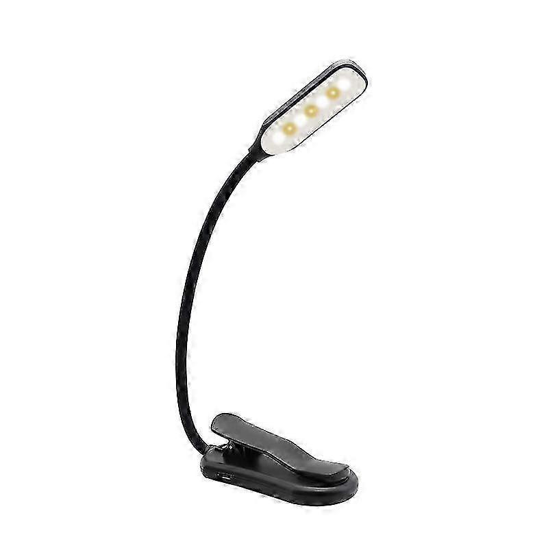 Portable LED Reading Lamp with 7 Bright LEDs 3-Tone Dimmable Warm/Cool White Light Flexible Clip for Bedside Use