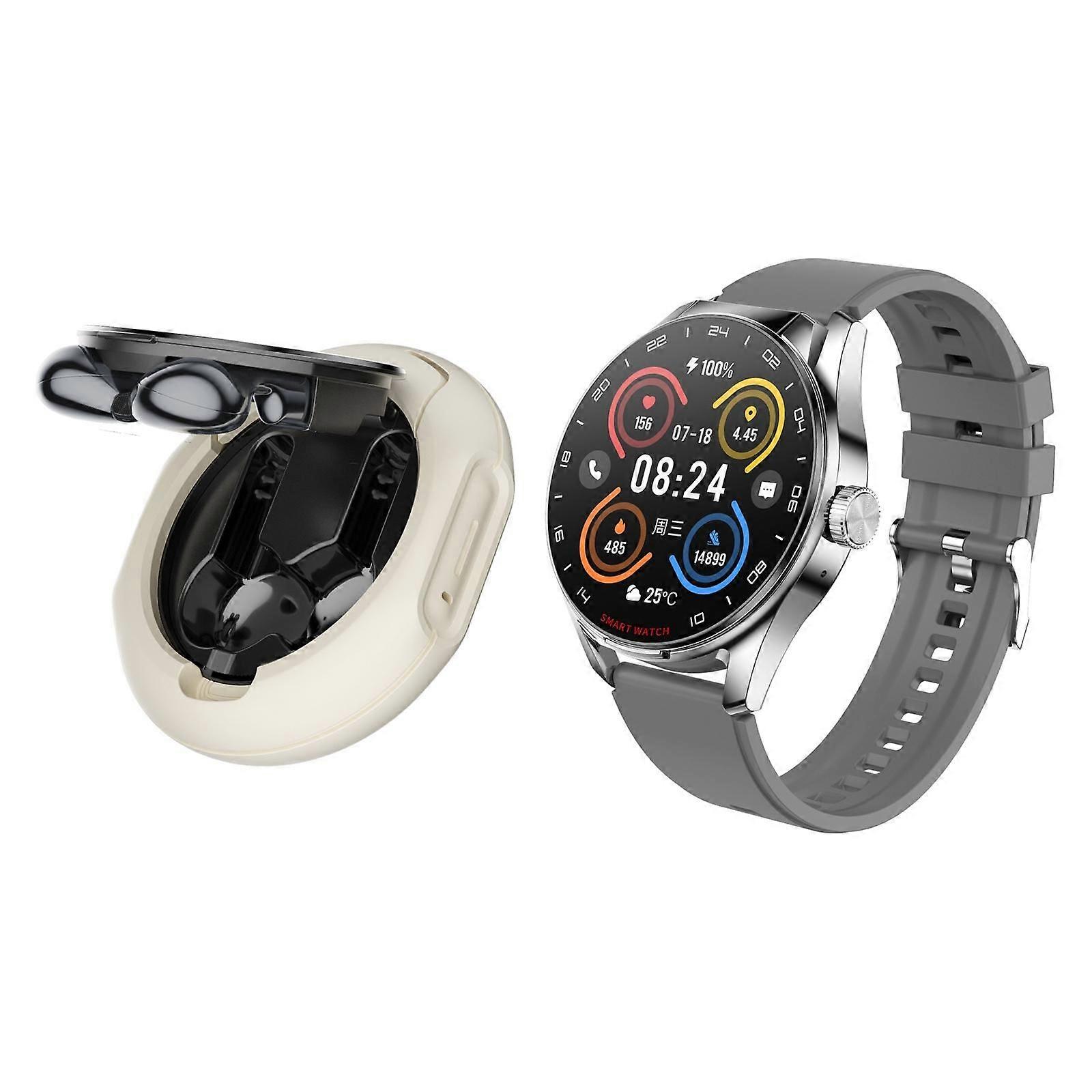 1.46 inch 2 in 1 Bluetooth Earphone Smart Watch D9 (Silver)