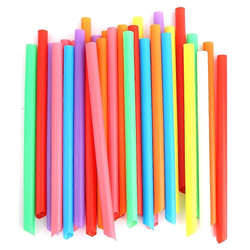 100PCS Disposable Plastic Drinking Straws, Wide Straws for Milk Tea