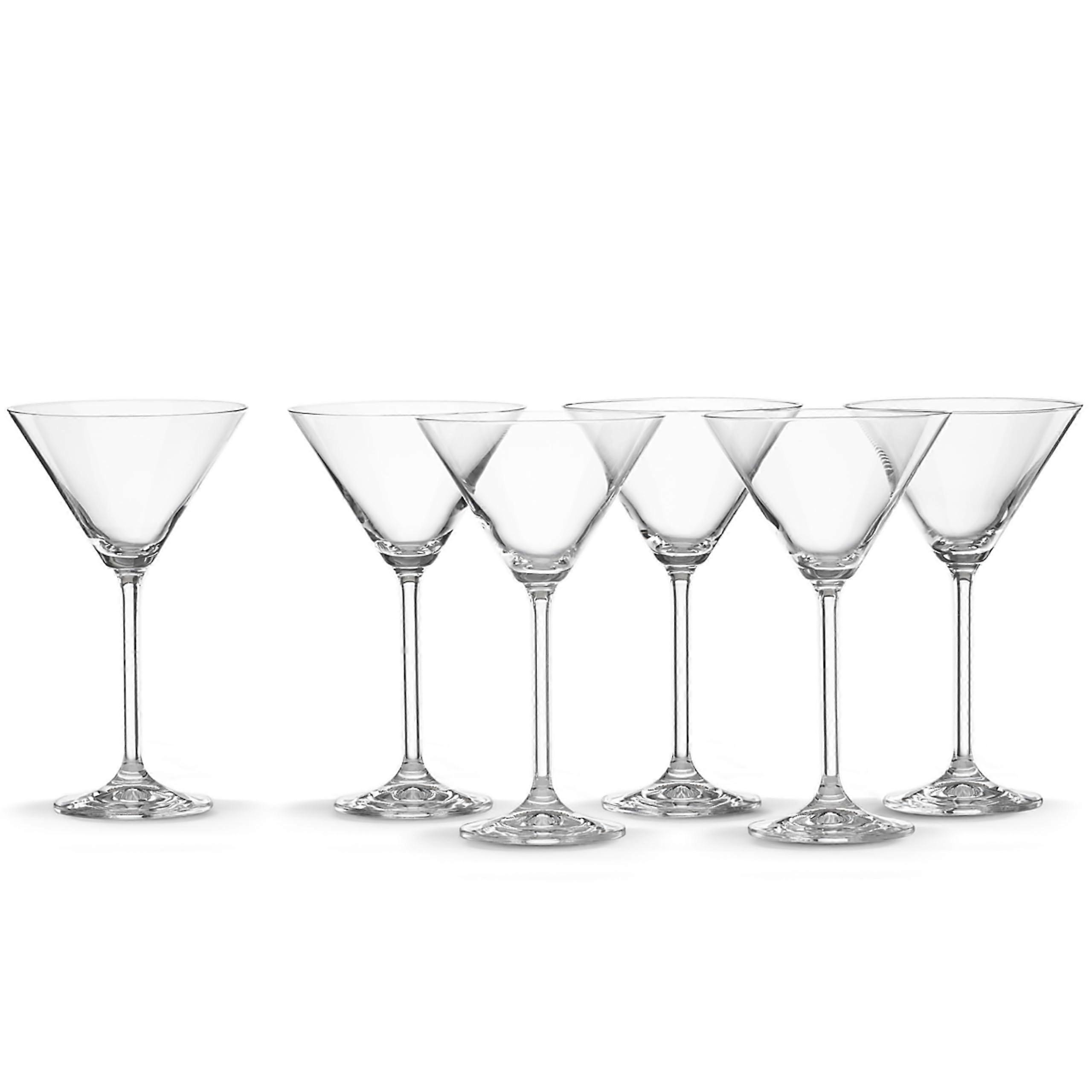 Martini Glass Set, 6 Count, Elegant Stemware, 8 Ounce Capacity, Clear Glass, Perfect for Cocktails