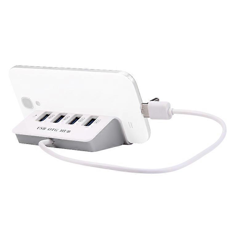 H-506 4 in 1 Micro USB / USB to 4 USB 2.0 Interface OTG Docking Station HUB with Stand Function