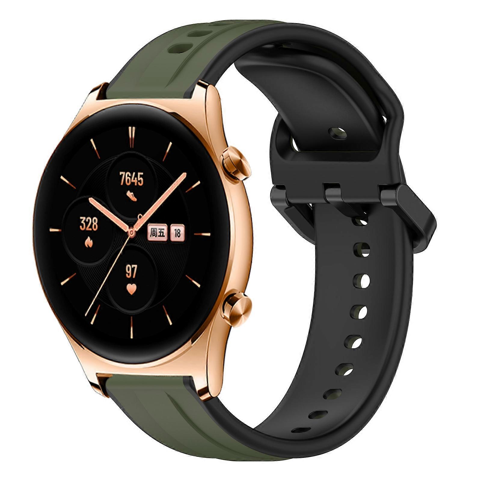 For Honor Watch GS 3 22mm Convex Loop Two-Color Silicone Watch Band