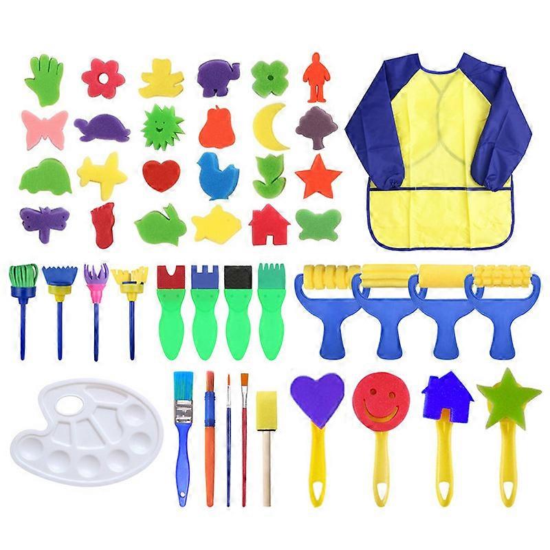 47pcs/set Children Painting Foam Sponge Brush