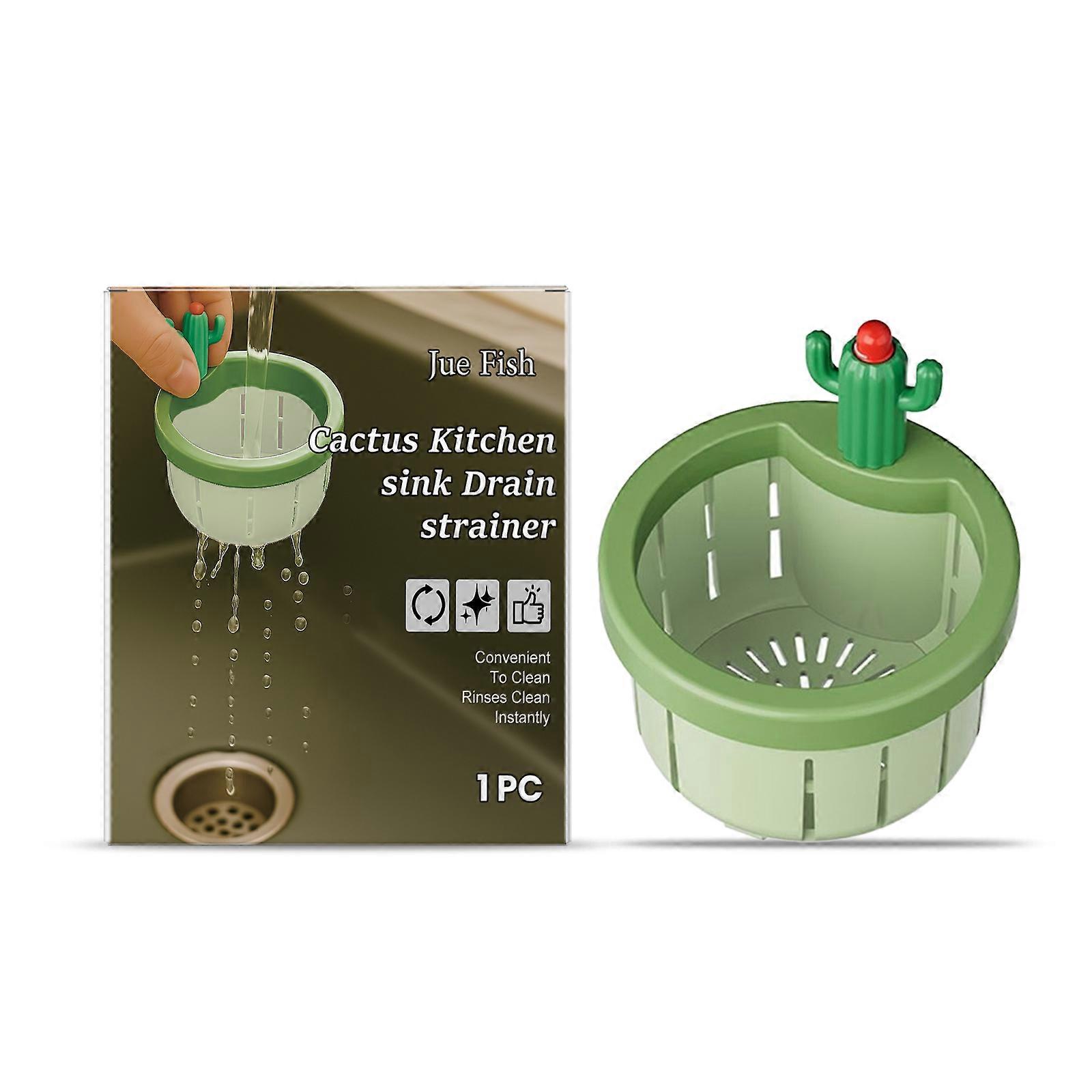 Jue fish Cactus filter basket Kitchen garbage residue filter prevent blockage household creative drain filter basket