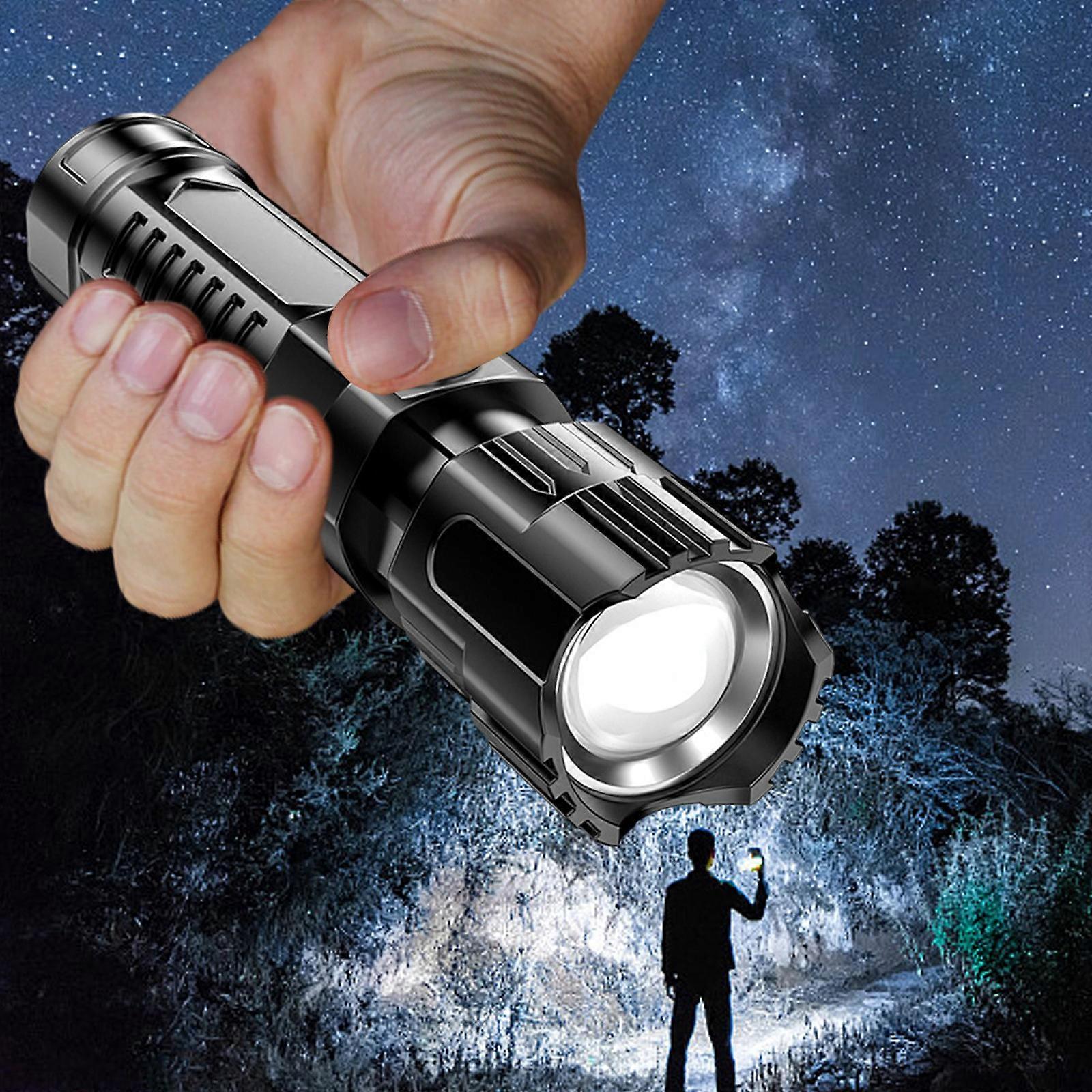 LED Outdoor Portable Lighting Flashlight USB Charging Plastic Mini Strong Light Flashlight MM