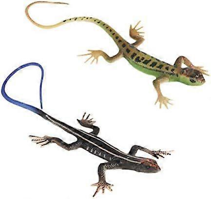 Realistic Fake Lizard Artificial Reptile Lizard Model Plastic Lizard Action Figure for Halloween and April Fools Day Pranks, 2 Pieces