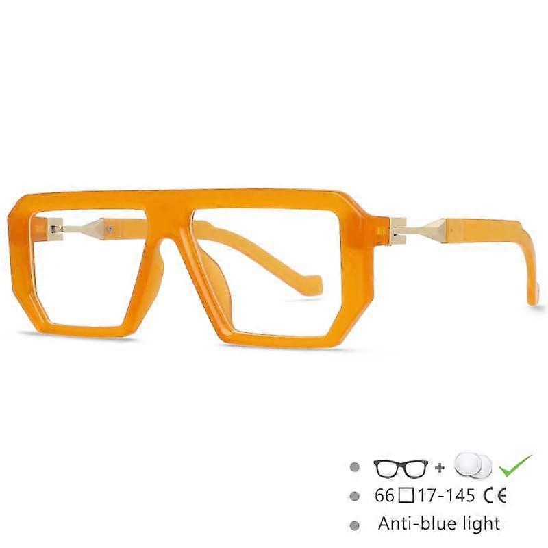54630 Light Luxury Brand Men's Women's Rectangular Large-Frame Anti-Blue Light Glasses Frame Personality Irregular Hinged Leg