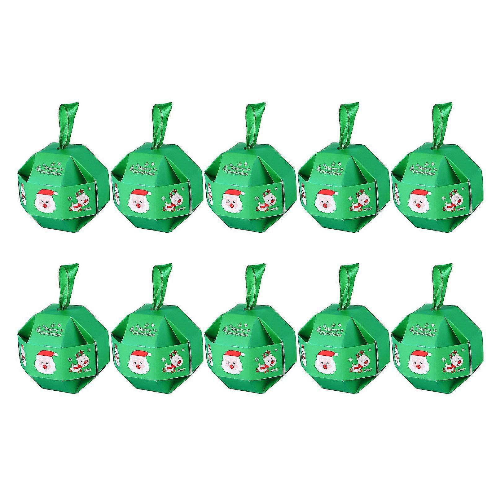 10Pcs Printed Pattern Gifts Package Box with Lanyard Paper Chocolate Sugar Cookies Package Box Party Ornament-Yvan
