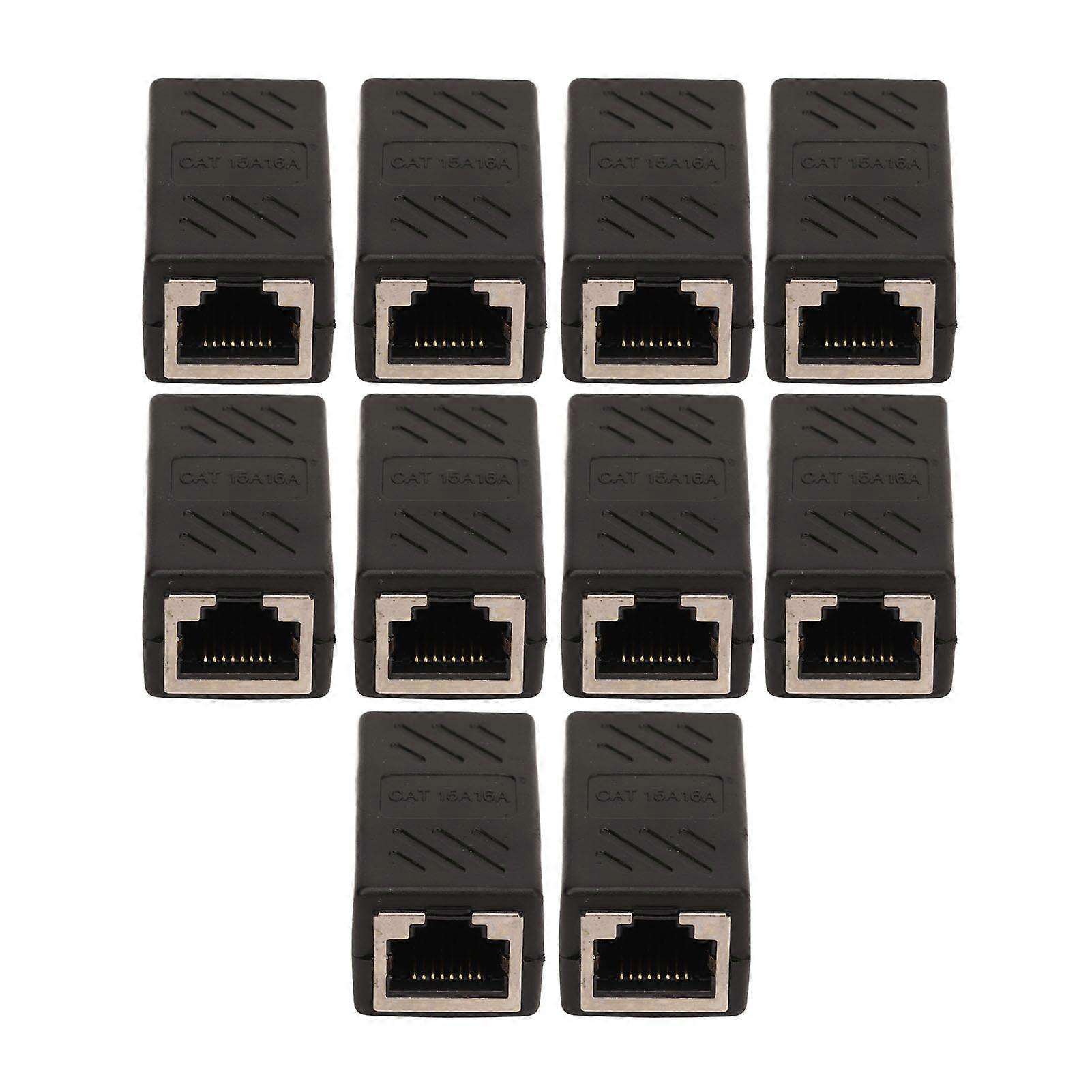 10pcs Network Cable Coupler High Speed Gigabit Network Cord Extender Adapter for PC Routers