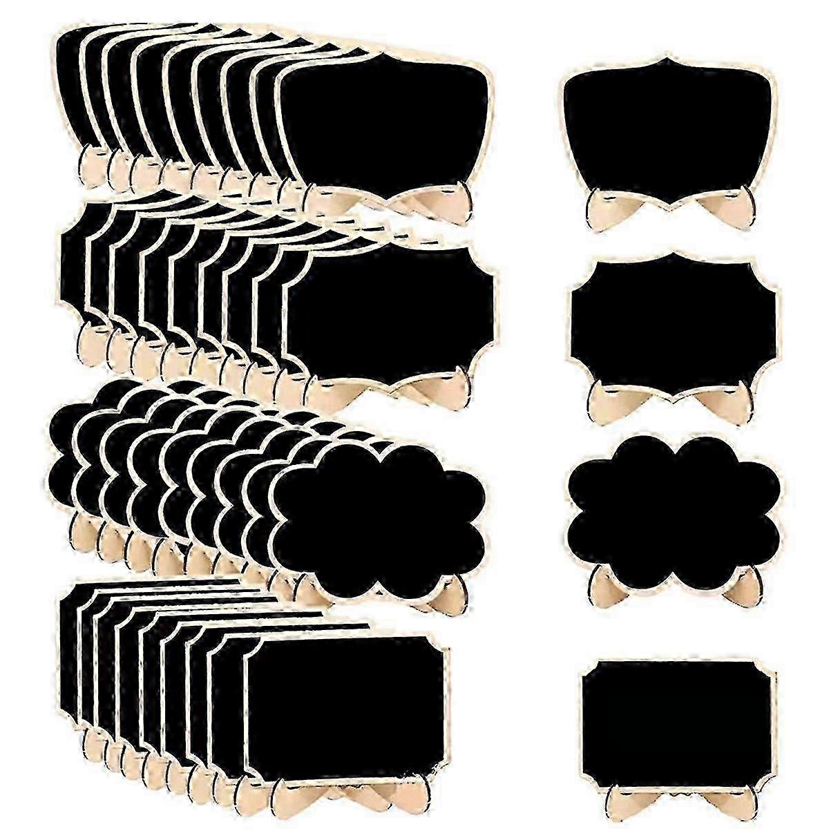 40PCS Wood Mini Chalkboard with Support Easels 4 Different Styles Small Blackboard for Wedding Labe