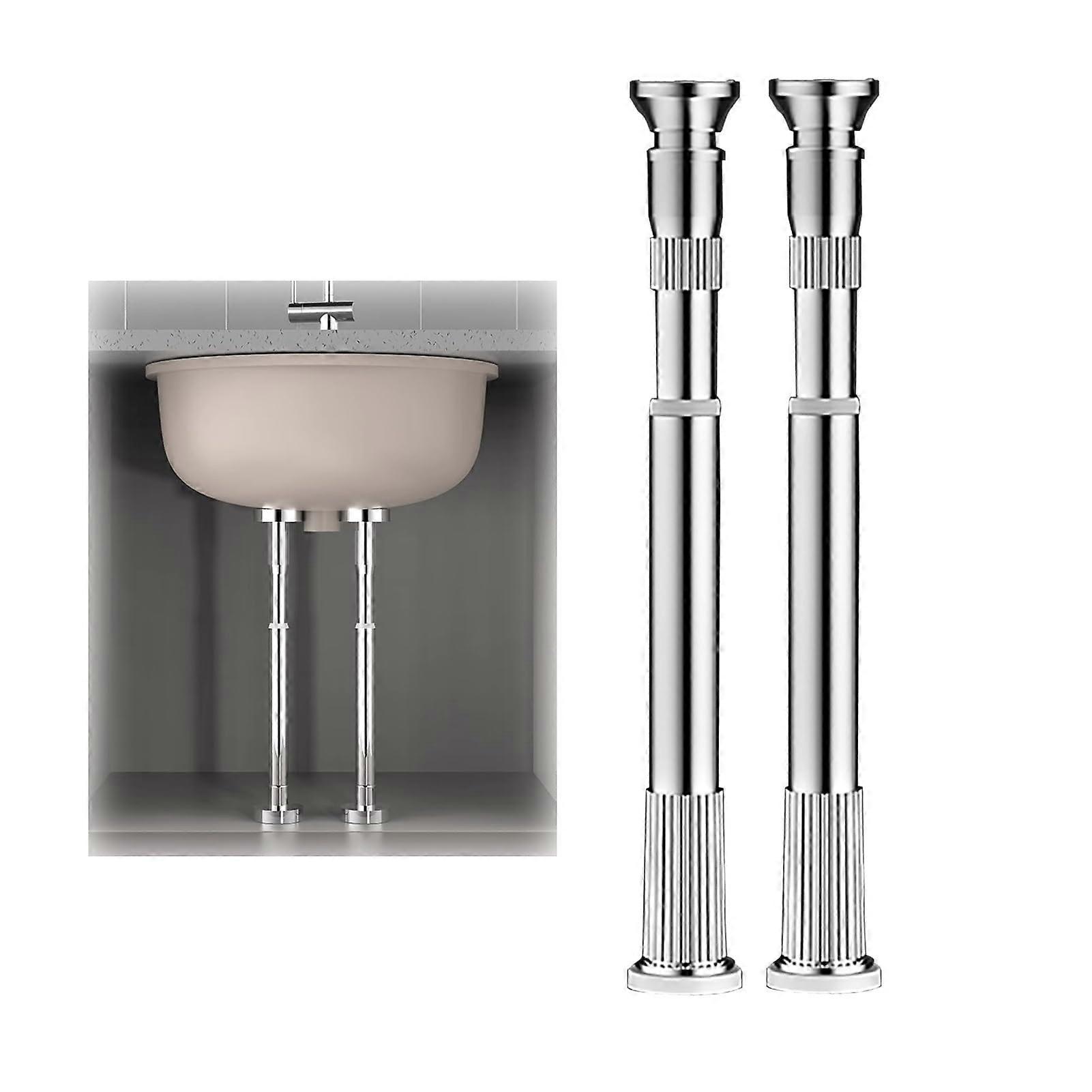 Undermount Sink Support Adjustable Support Pole Stainless Steel Sink Legs Under Mount Sink Brackets, Load Capacity Up to 317lbs