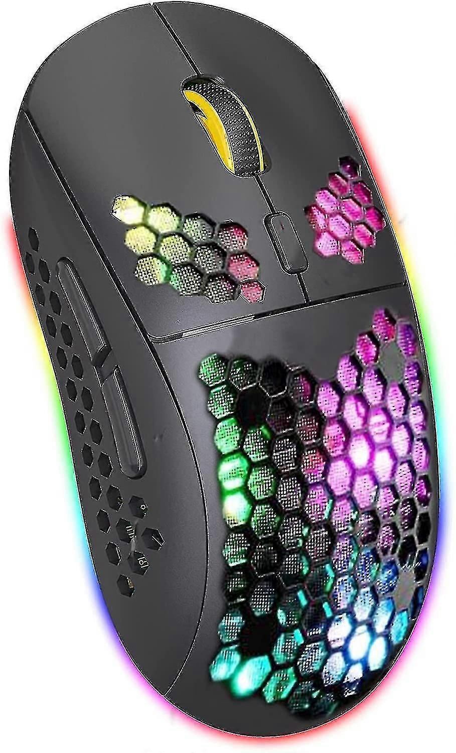 Lightweight Bluetooth Mouse, Honeycomb Rechargeable Bluetooth Wireless Gami