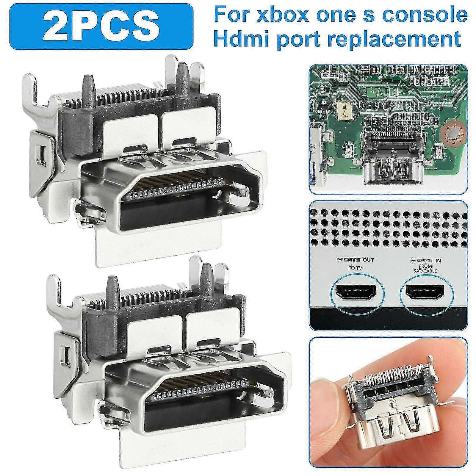 2PCS HDMI Port Connector Socket Replacement For Microsoft Xbox One S (Slim)