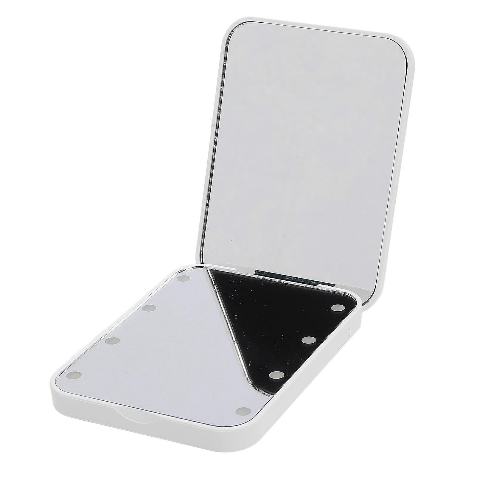 LED Compact 2-Sided Lighted Makeup Mirror Portable 200mAh Battery