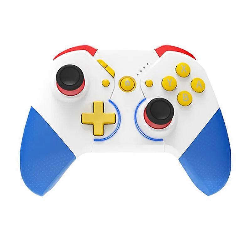 Wireless Switch Controller Compatible with PC/iOS/Android/Lite/OLED, Programmable Back buttons, Layout of ABXY Can Be Changed (Blue-White)