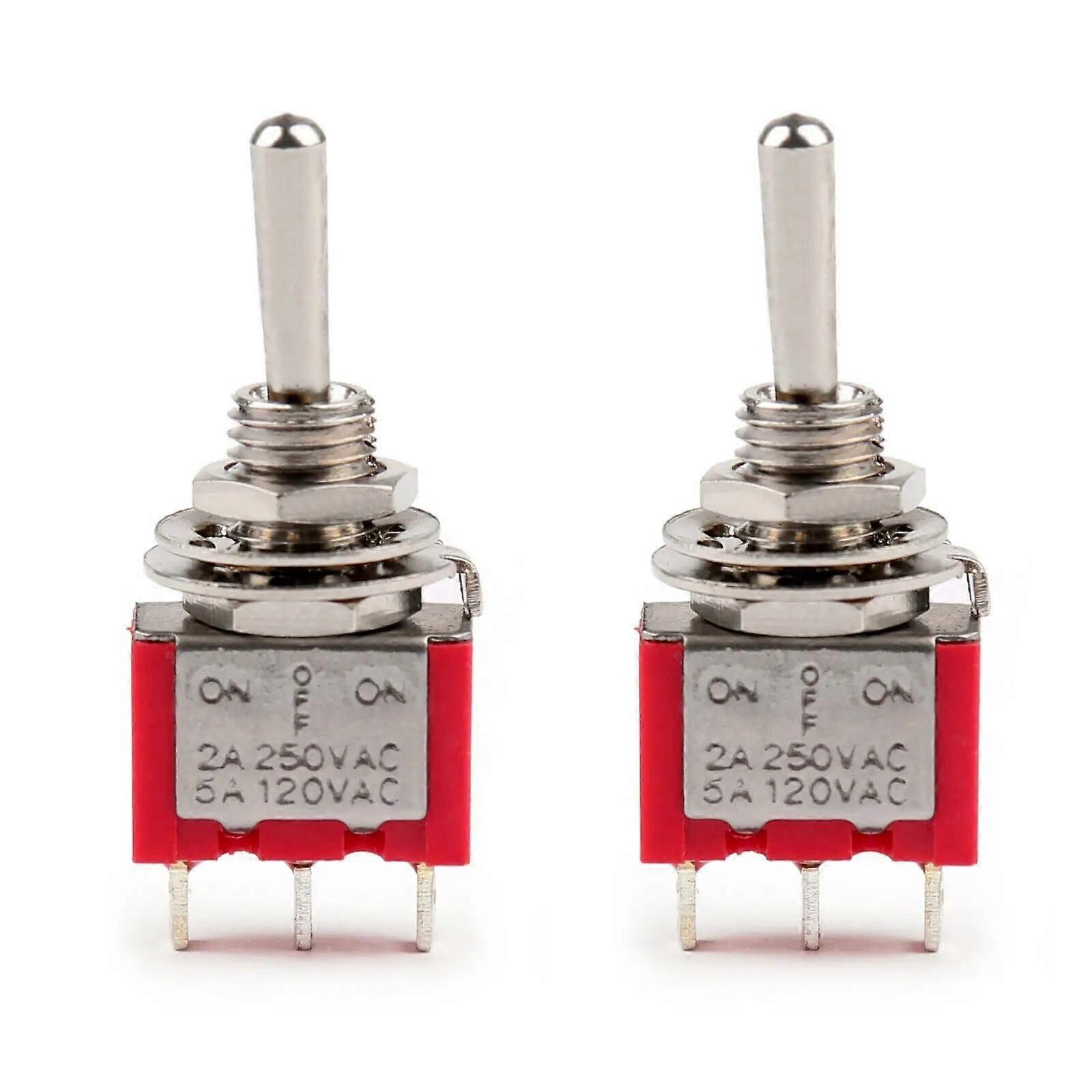 MTS103 Red 3Pin 3File 6MM Rocker Switch 2A 250V 5A120V Clock Toggle Switch 10Pcs