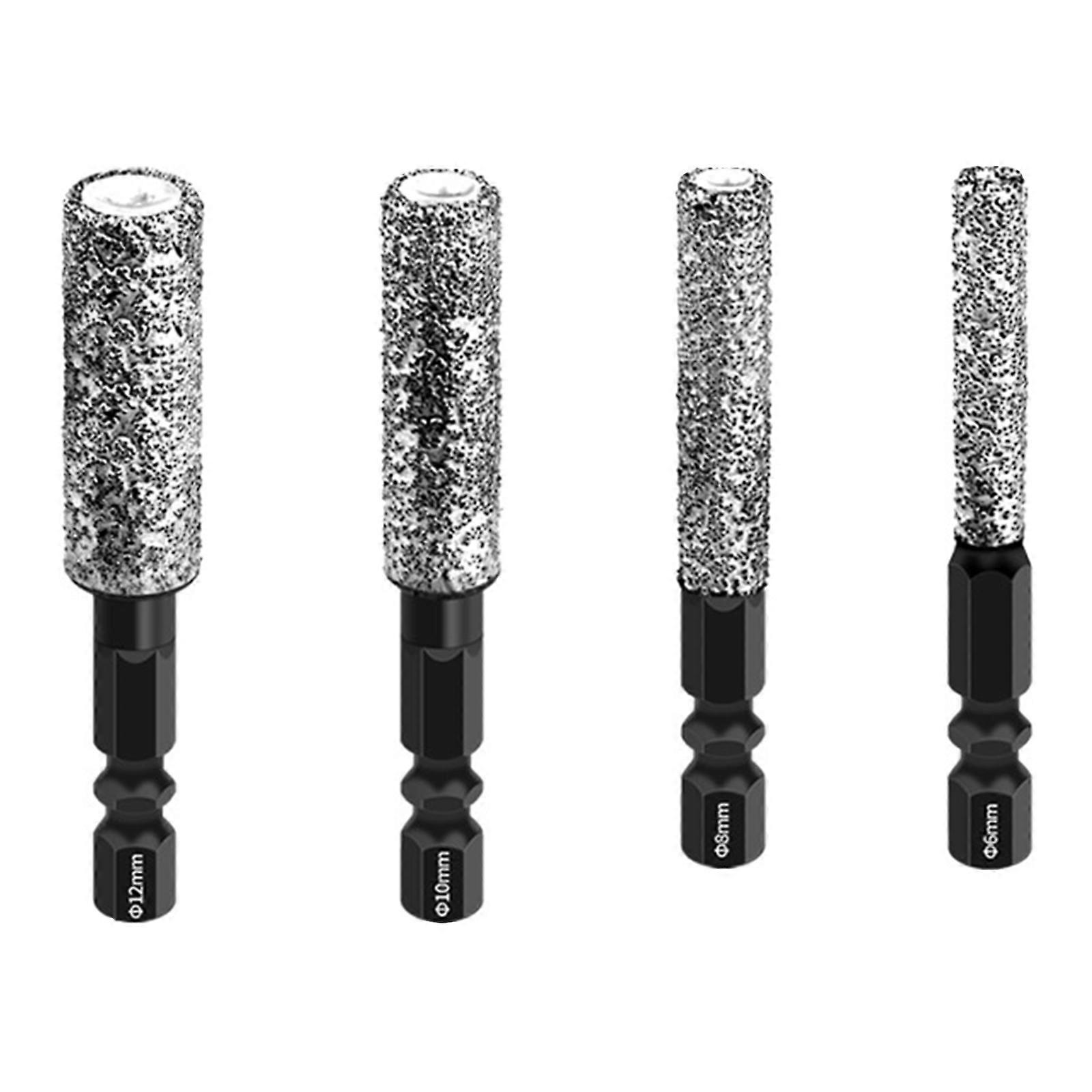 Comprehensive 4 Piece Diamonds Drill Bits Set for Dry Drilling Grinding Needs for Home Renovations and Repairs Tools Multicolor