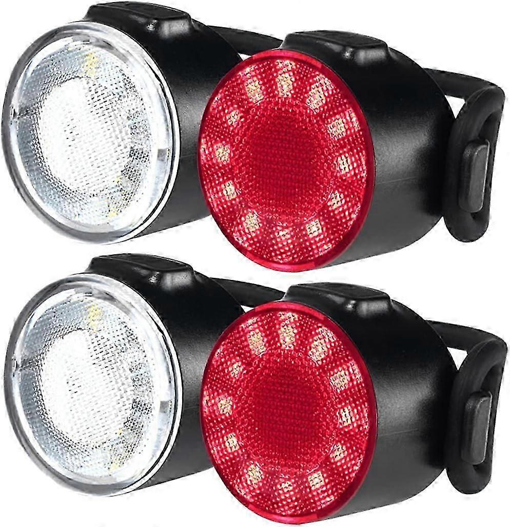LED Bike Lights Set, USB Rechargeable 6 Brightness Modes Options Waterproof Bicycle Lights Set, Battery Powered Cycling Front