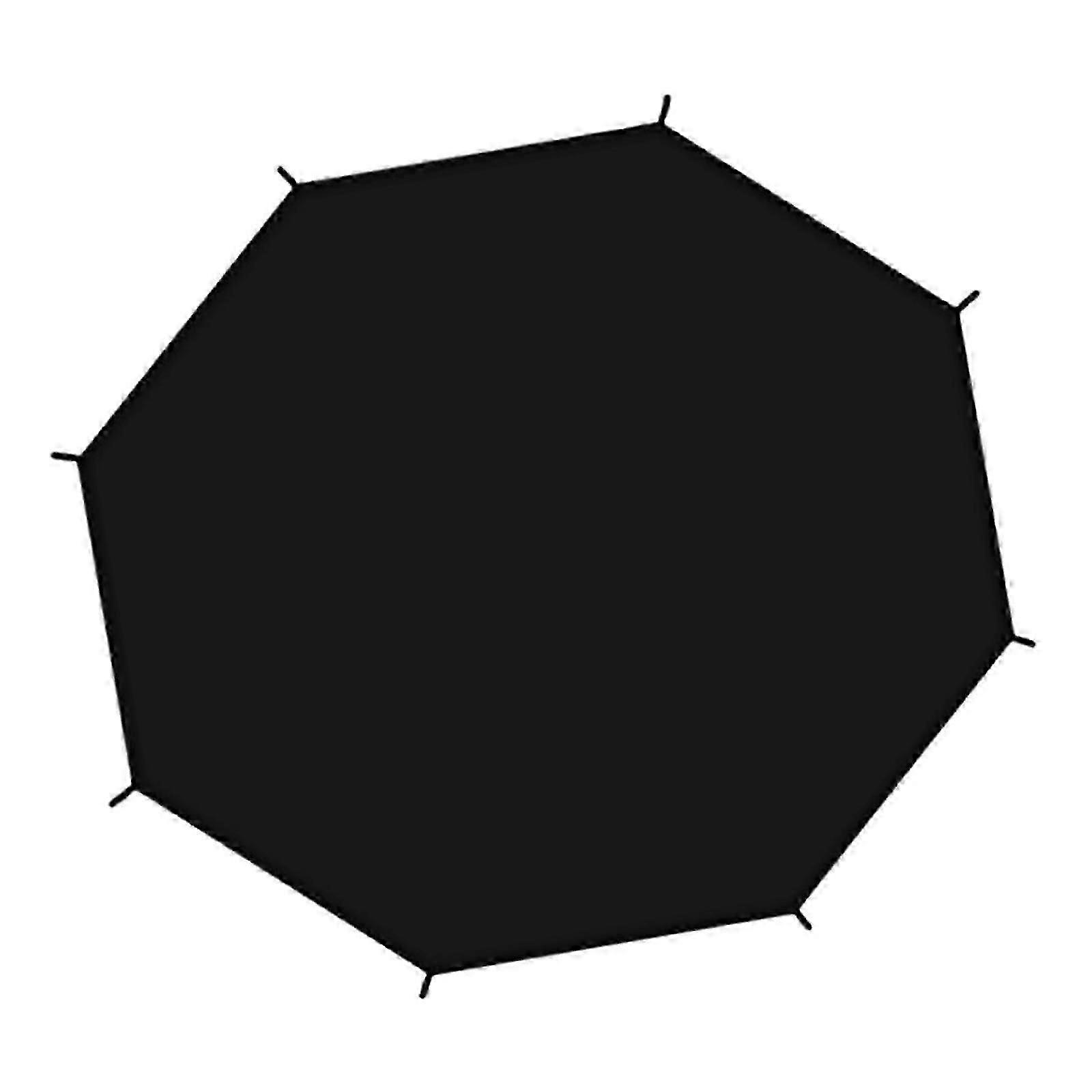 Copertura di protezione solare per trampolini rotondi con supporto a 8 pali e tenda da sole a soffitto nera antistrappo per un'ombra resistente alle intemperie