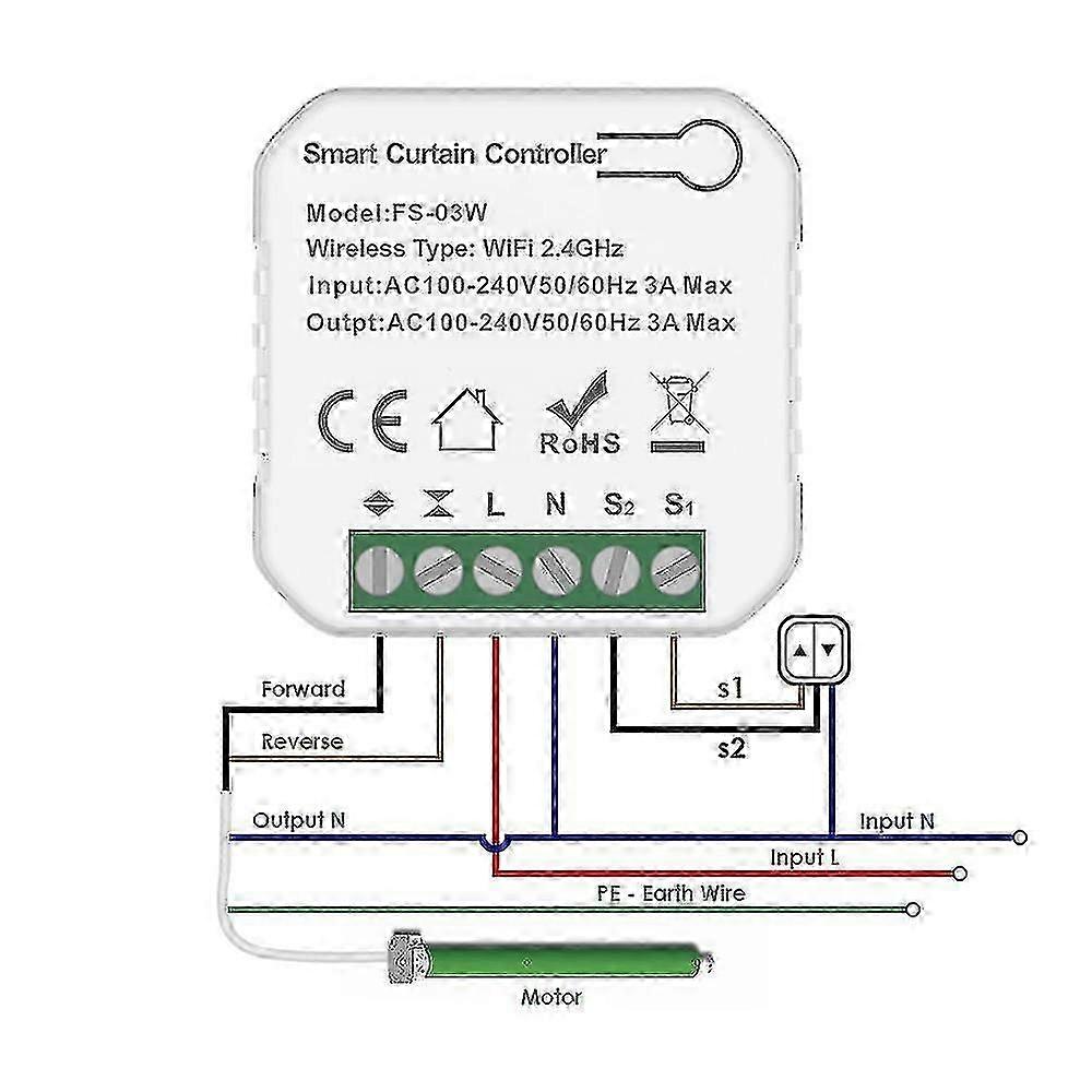 Corui Tuya Wifi Smart Vorhang Schalter Rollladen-Rollladen-Motor Rollladen-Tor für Google