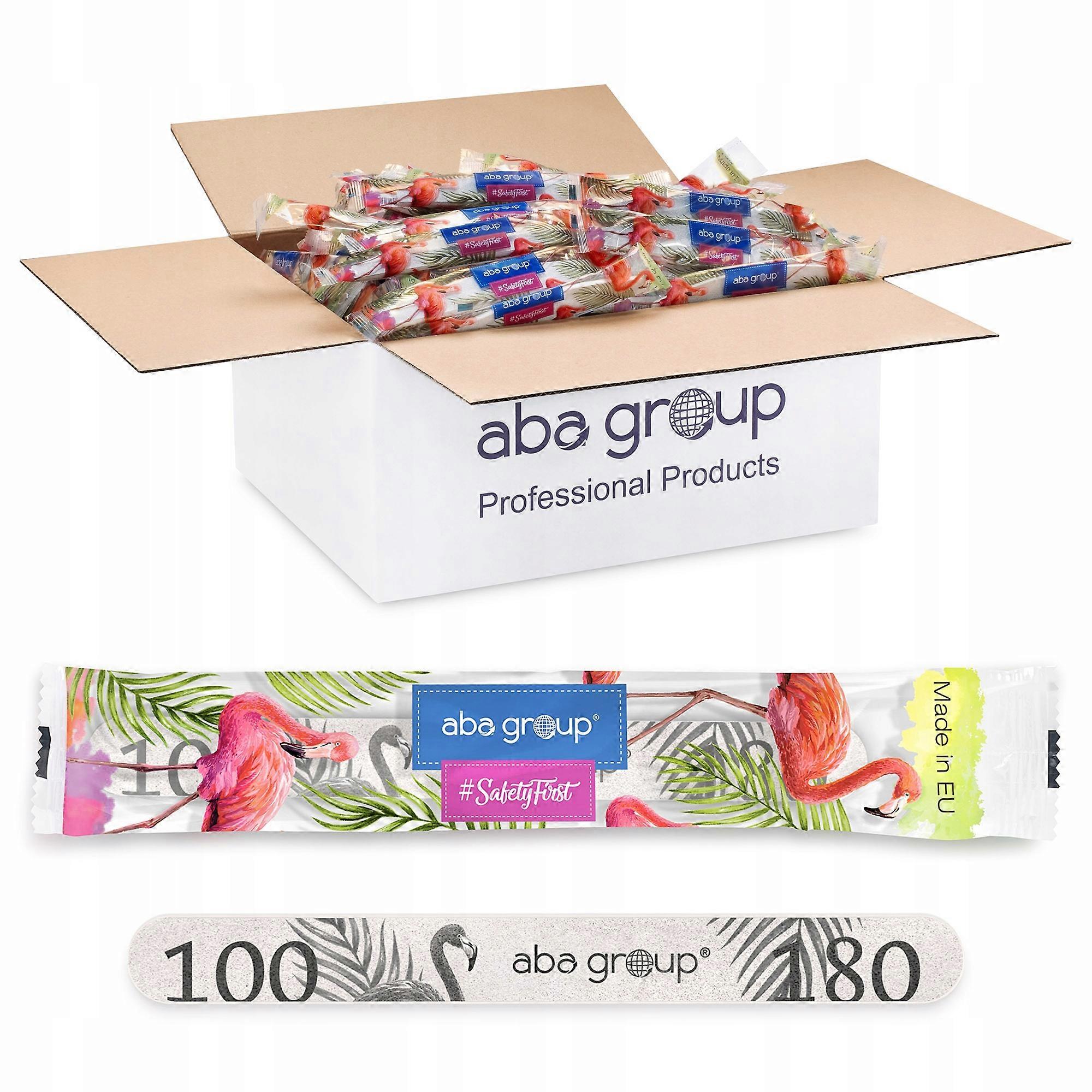 Aba Group SAFE PACKAGE Lima de uñas STRAIGHT 100/180 STANDARD - FLAMINGO, 500 piezas