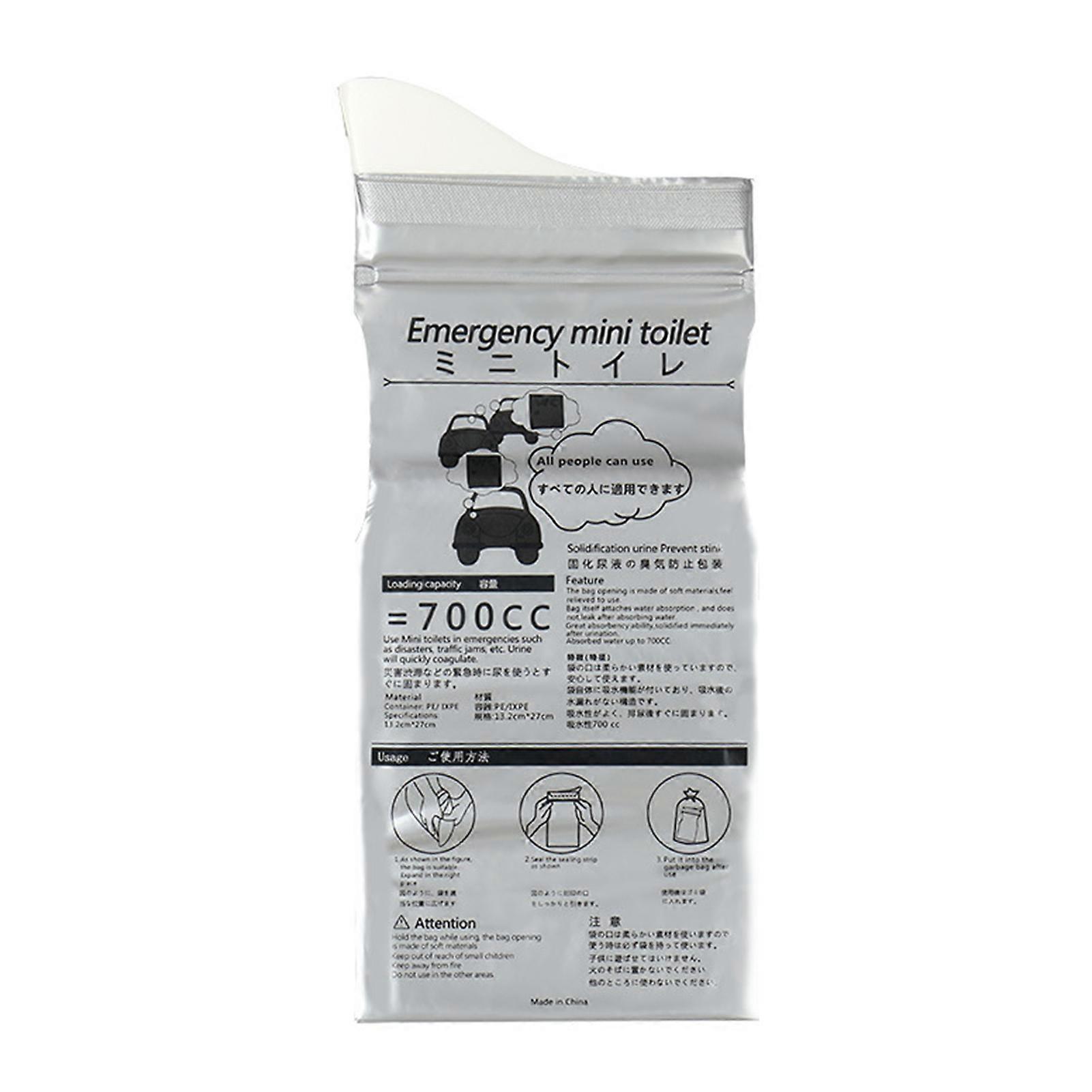 700ML Tek Kullanımlık İdrar Torbası Taşınabilir Seyahat Çiş Torbası Açık Hava Kampı için Acil Kullanım Erkekler ve Kadınlar için Pisuar Torbası