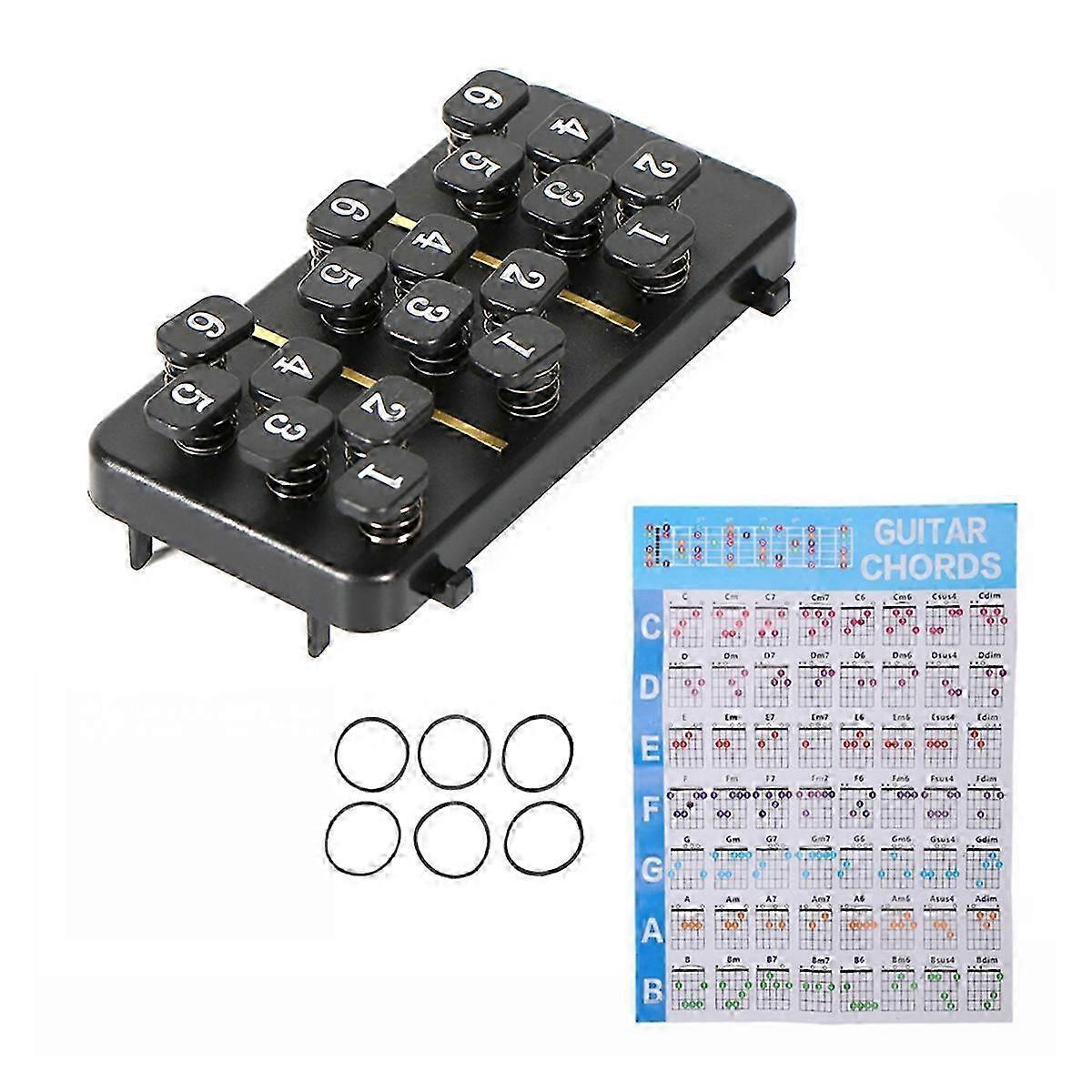 Guitar Training Aids Kit Guitar Chord Assisted Learning Tool 18 Buttons One Click Guitar Chord for Guitarists Beginner