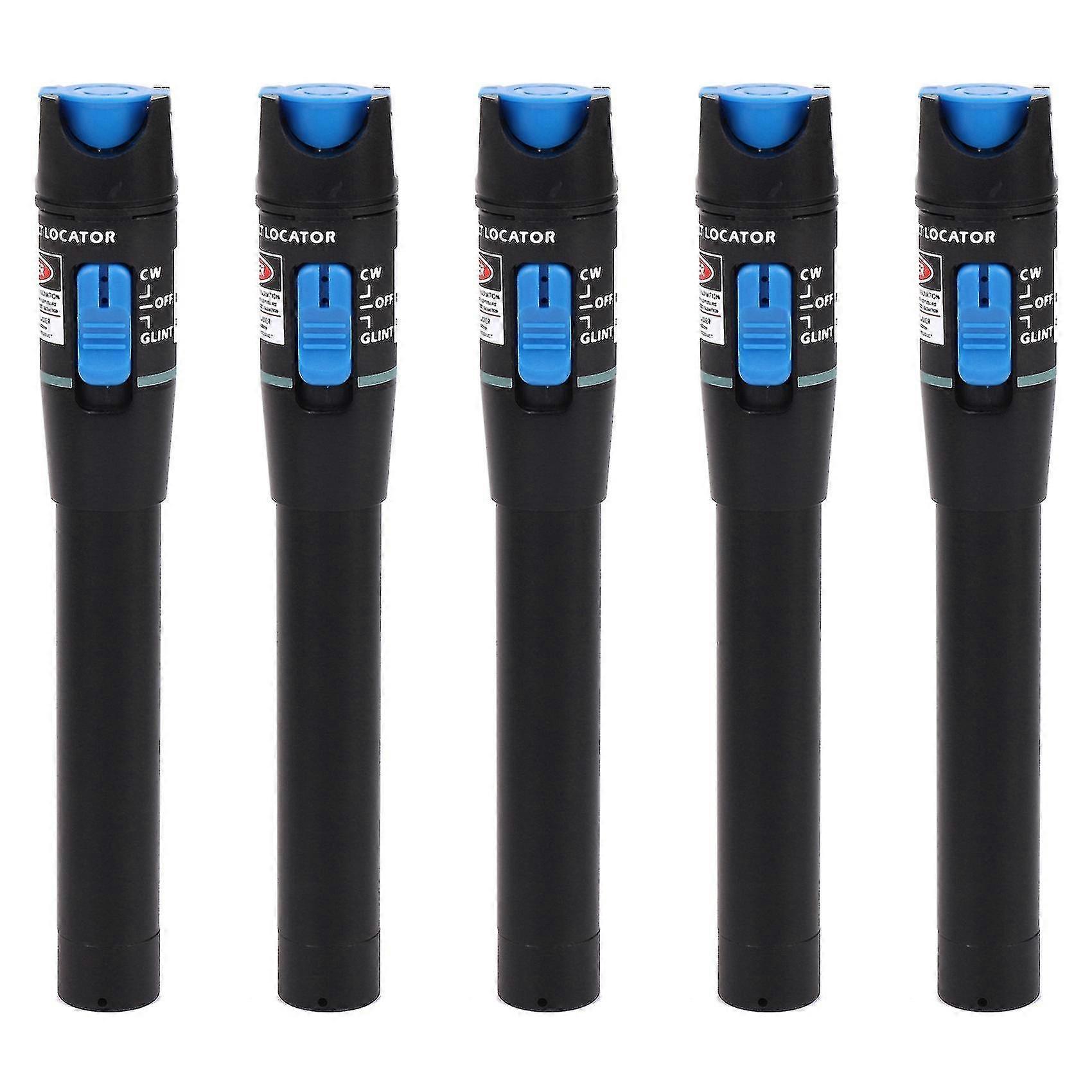 5x Portable 5mW Red Light Source Fiber Optic Tester Pen, Visual Fault Locator for Cable Testing