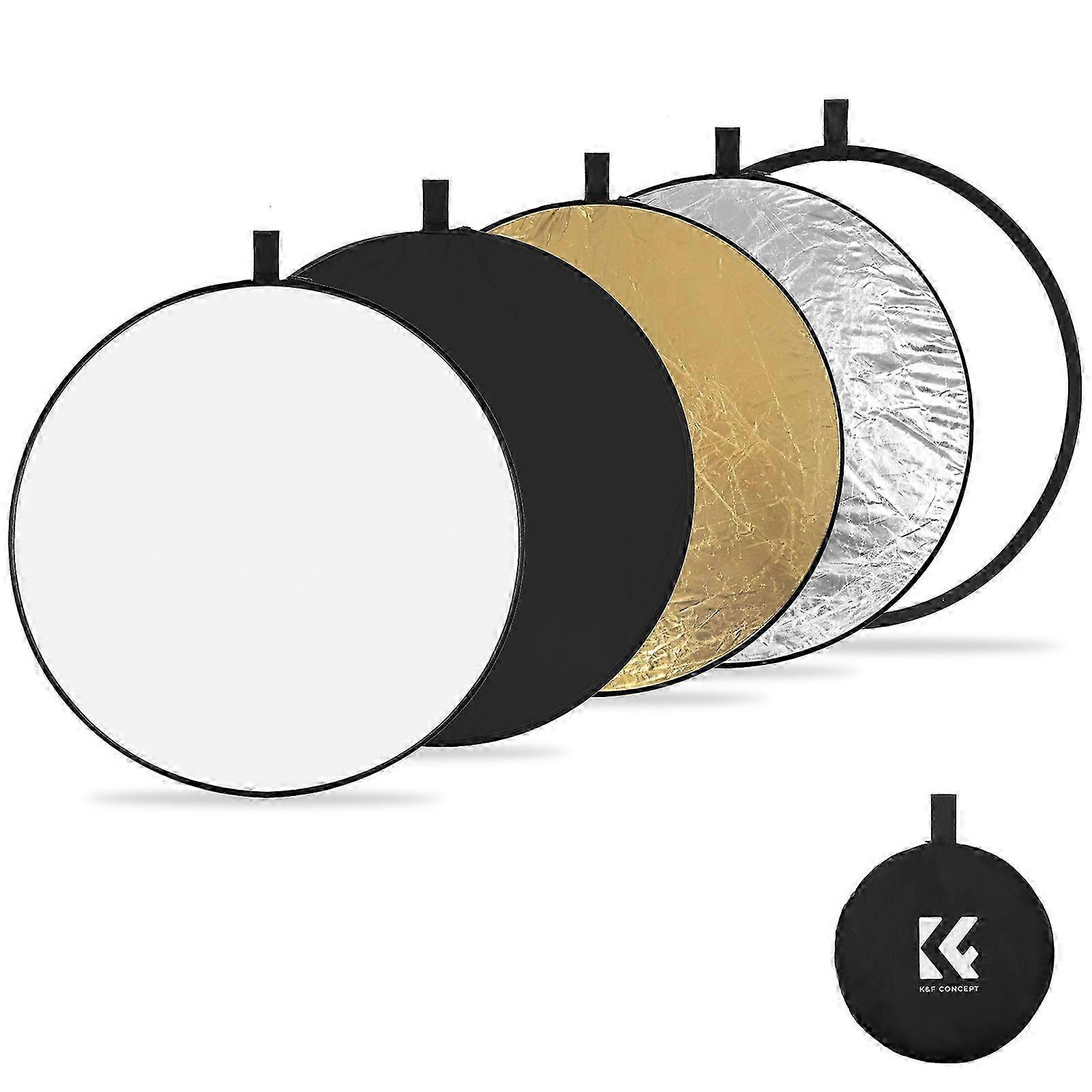 2025 K&F CONCEPT 56cm/22in Collapsible Light Reflector 5-in-1