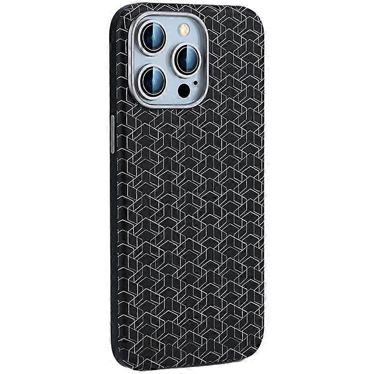 Compatible For iPhone 15 Pro Max Case Anti-Drop PU+TPU Phone Cover Geometric Pattern