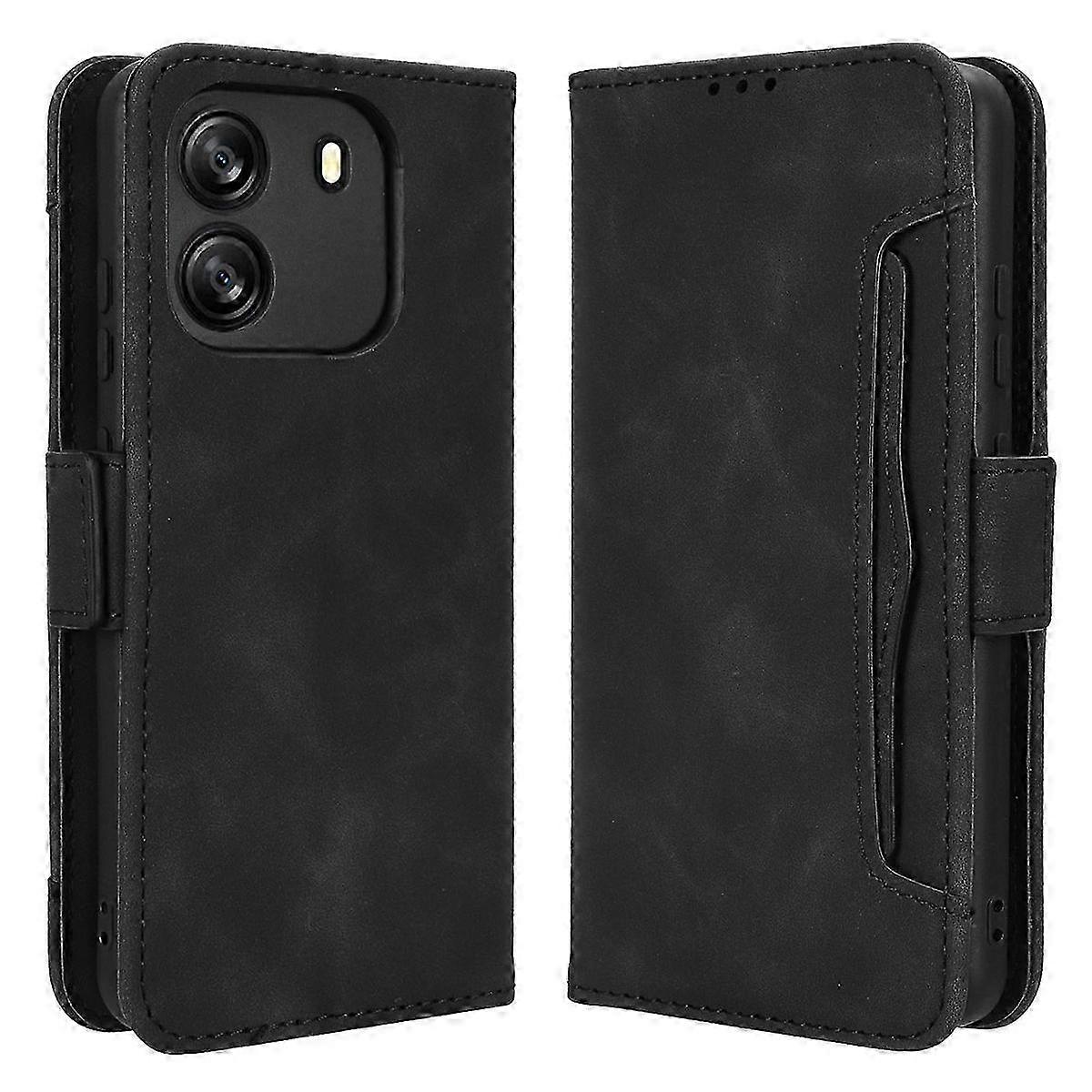 Folio Stand Leather Phone Case Compatible with Blackview Wave 6C and Multiple Card Slots
