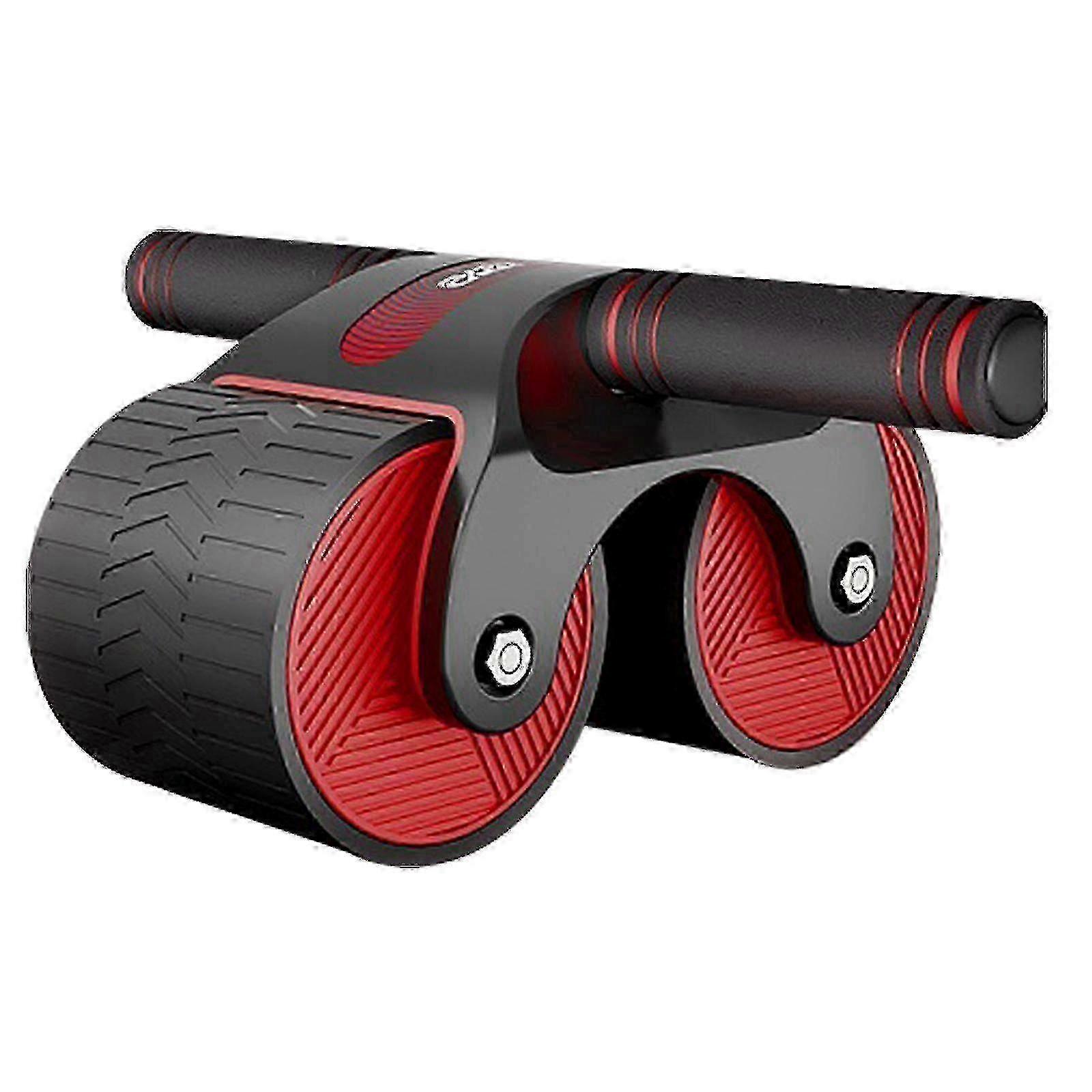 Anti-Slip Ab Roller with Auto Rebound - Red & Black Core Workout