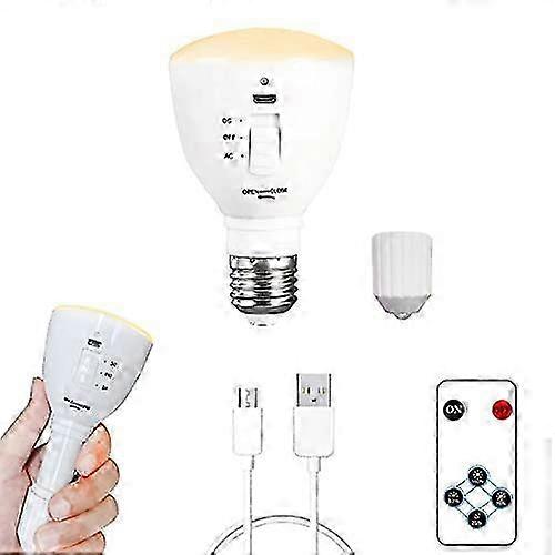 Rechargeable LED Bulb with Remote 7W Emergency Light 4 Brightness Adjustable Retractable