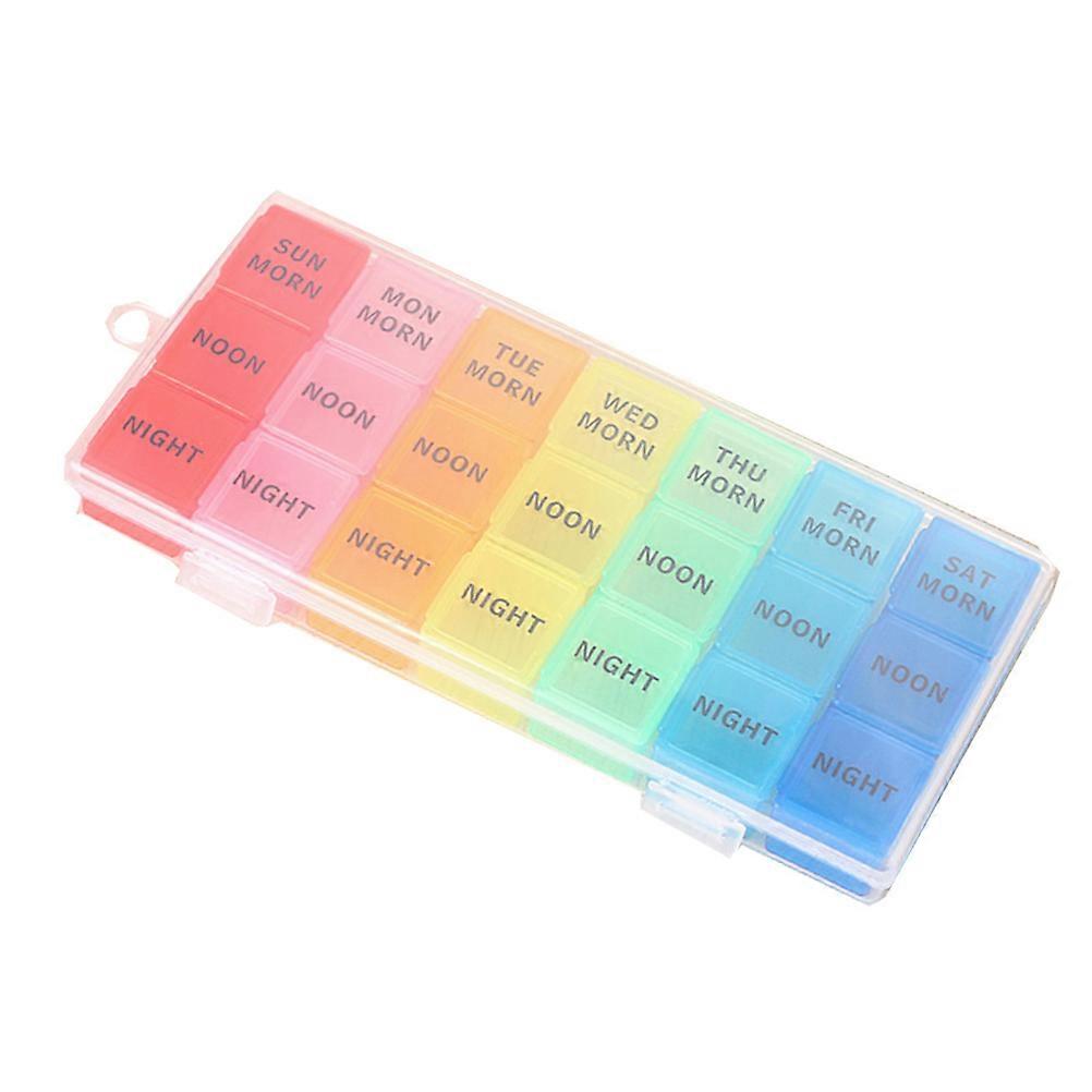 Practical Medicine Case, Portable 21-Section Pill Storage Container