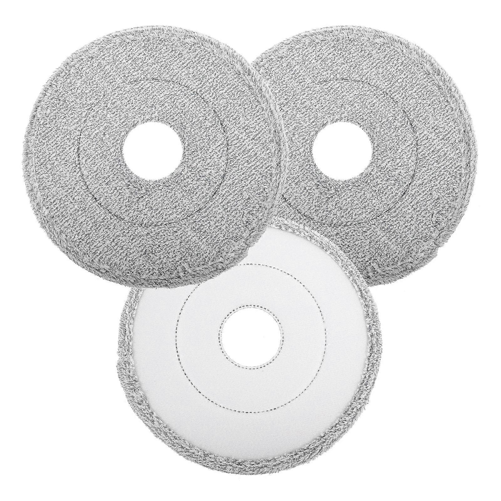 3pcs Soft Cotton Mop Replacement Heads Reusable Round Cleaning Pads for Wet/Dry Use, Household Use, Washable Absorbent Mop Accessories