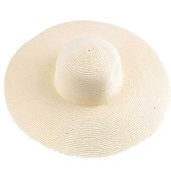 Wide Brim Sun Hat For Women Summer Outdoor UV Protection Solid Color Straw Beach Hat