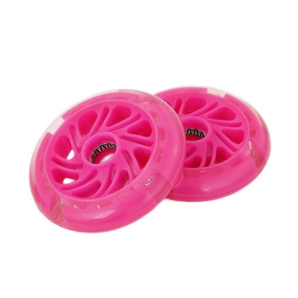 Kids Bike Accessories Luminous Training Wheels Round Pink 12x12CM Slip-Proof 2Pcs