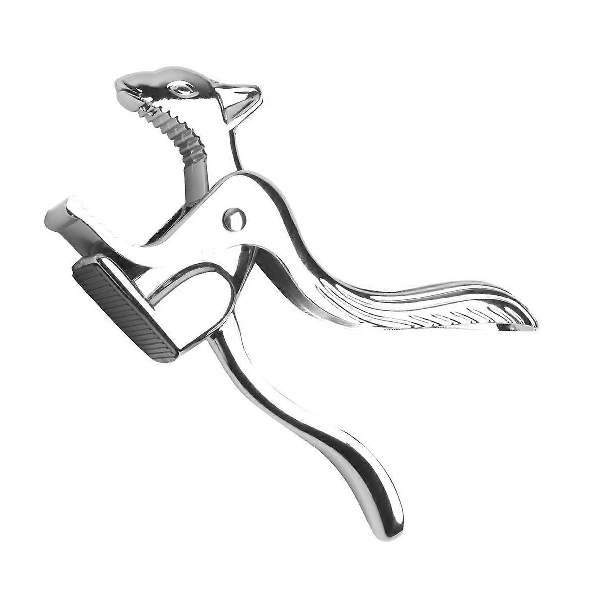 Nut Crackers Tools Multifunctional Nut and Walnut Clip Squirrel Funnel Type Walnut Forceps for Home Silver 1Set